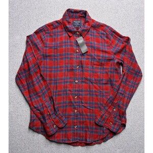 NWT Abercrombie & Fitch Women's Plaid Flannel Shirt - Red/Blue - Size Small